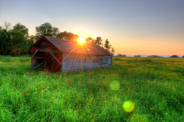 Old Barn at Sunset