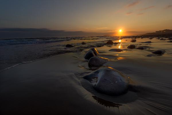 Beach Boulders at Sunset
